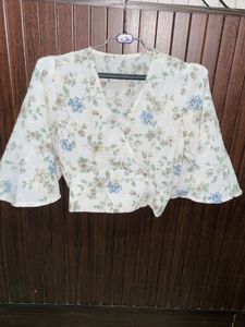 Floral Wrap Crop Top