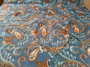 Blue Paisley Print Bed Sheet