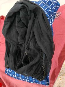 Patiyala Blue polka dots salwar and Black dupatta