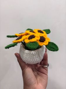Handmade Crocheted Sunflower Decor