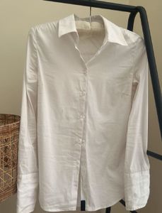 Zara fitted Classic White Button-Up Shirt