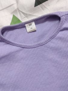 SSS STREET STYLE STORE LAVENDER RIBBED TOP WOMEN