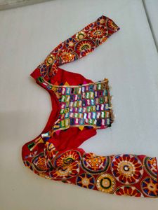 Embroidered Blouse with Mirror Work