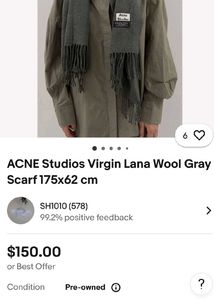 acne studios Gray Scarf