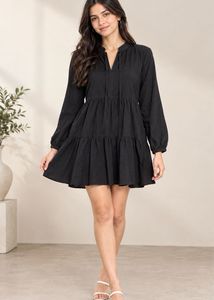 Black Tiered Mini Dress