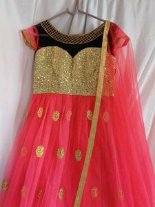 pink gold Sequin gown
