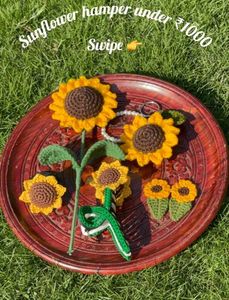 Crochet Sunflower Hamper Set of 5