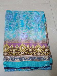 Beautiful Blue Floral Saree