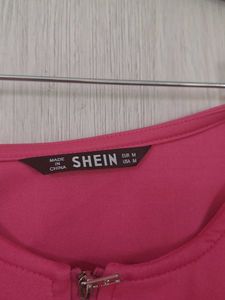 Shein Pink Peplum Zip Jacket