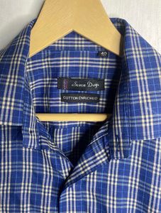 Classic Blue Plaid Men's Shirt