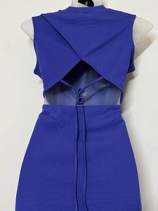 TOKYO TALKIES BRANDED Royal Blue Sleeveless Mock N