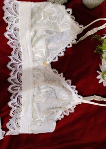White Lace Bralette and Panty Set
