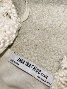 Zara Cream Textured Lace Top
