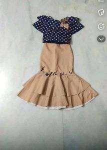 Girls Polka Dot Top &amp; Ruffle Skirt Set