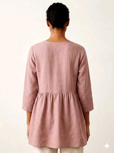 Embroidered Pink Peplum Top