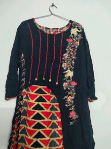 Unique Embroidered Asymmetrical Dress