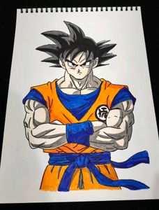 Goku Drawing Hand-Drawn A4 Artwork 💀🔥