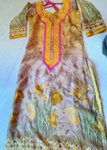 Yellow Kurti &amp; black frock Combo