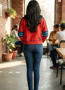 Red &amp; Blue Striped Knit Sweater