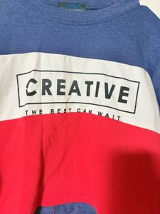 Colorblock "Creative" Cropped Sweatshirt