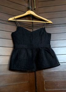 Faballey Party Chic Black Peplum Top