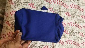 Blue Elephant Print Drawstring Pouch