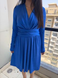 V-Neck Long Sleeve Wrap Dress