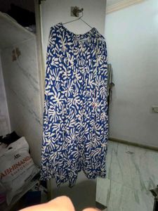 Blue &amp; White Floral Maxi Skirt