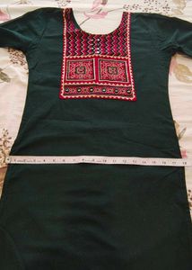 Bottle Green Kurti (Bust 34)
