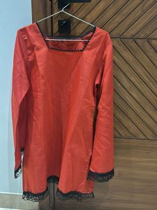 square neck kurti with bell sleeves
