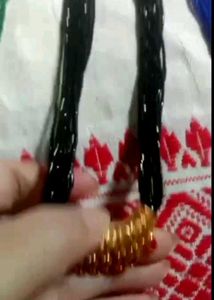 Elegant Black Beaded Necklace with Gold Pendant