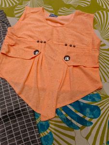 New Cute Yellow Top and Denim Shorts Set