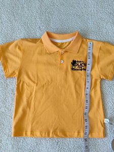 Cute Orange Polo Shirt with Cactus Graphic