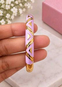Elegant Gold and Lavender Bangle