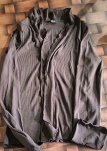 Elegant Brown Long Sleeve Top