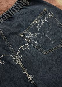 Graphic cybergilism baggy jeans