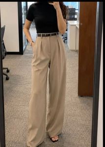 High-Waisted Wide-Leg Trousers
