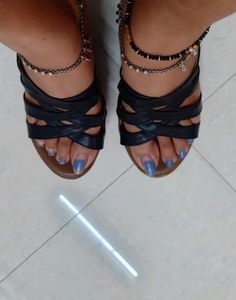 Black Criss-Cross Sandals