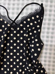 Polka Dot Cami with Lace Trim