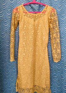 Elegant Gold Embroidered Kurta