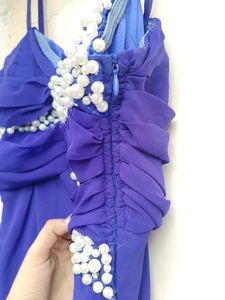 Blue Beaded Formal Dress