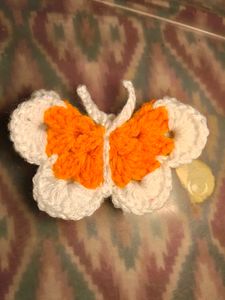 Handmade Crochet Butterfly Hair Clip
