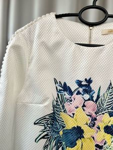 White Top with Floral Print