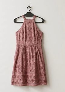 Chic Rose Lace Halter Dress