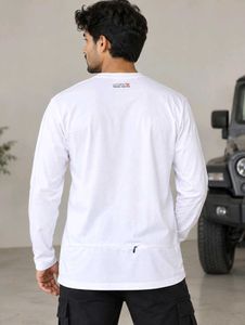 Men's White Long Sleeve Graphic T-Shirt