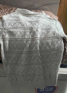 Zudio White Knit Cardigan