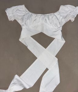 White Off-Shoulder Crop Top