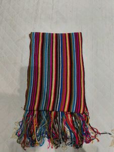 Colorful Striped Scarf with Tassels