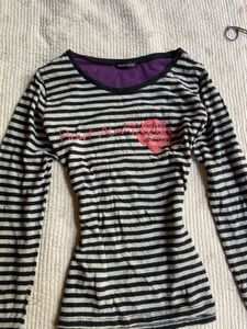 y2k stripped  printerest fitted vintage top