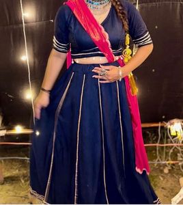 Navy Blue chaniya choli and blouse without duppata